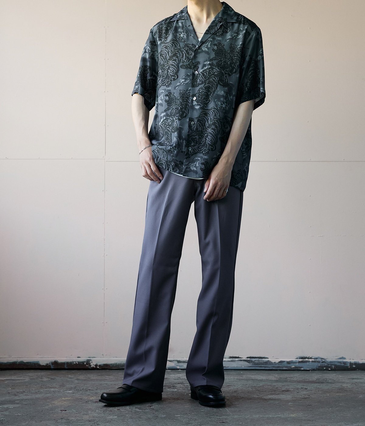別注 RAYON SHORT SLEEVE ALOHA SHIRT ONE HUNDRED TIGERS | NIPOALOHA