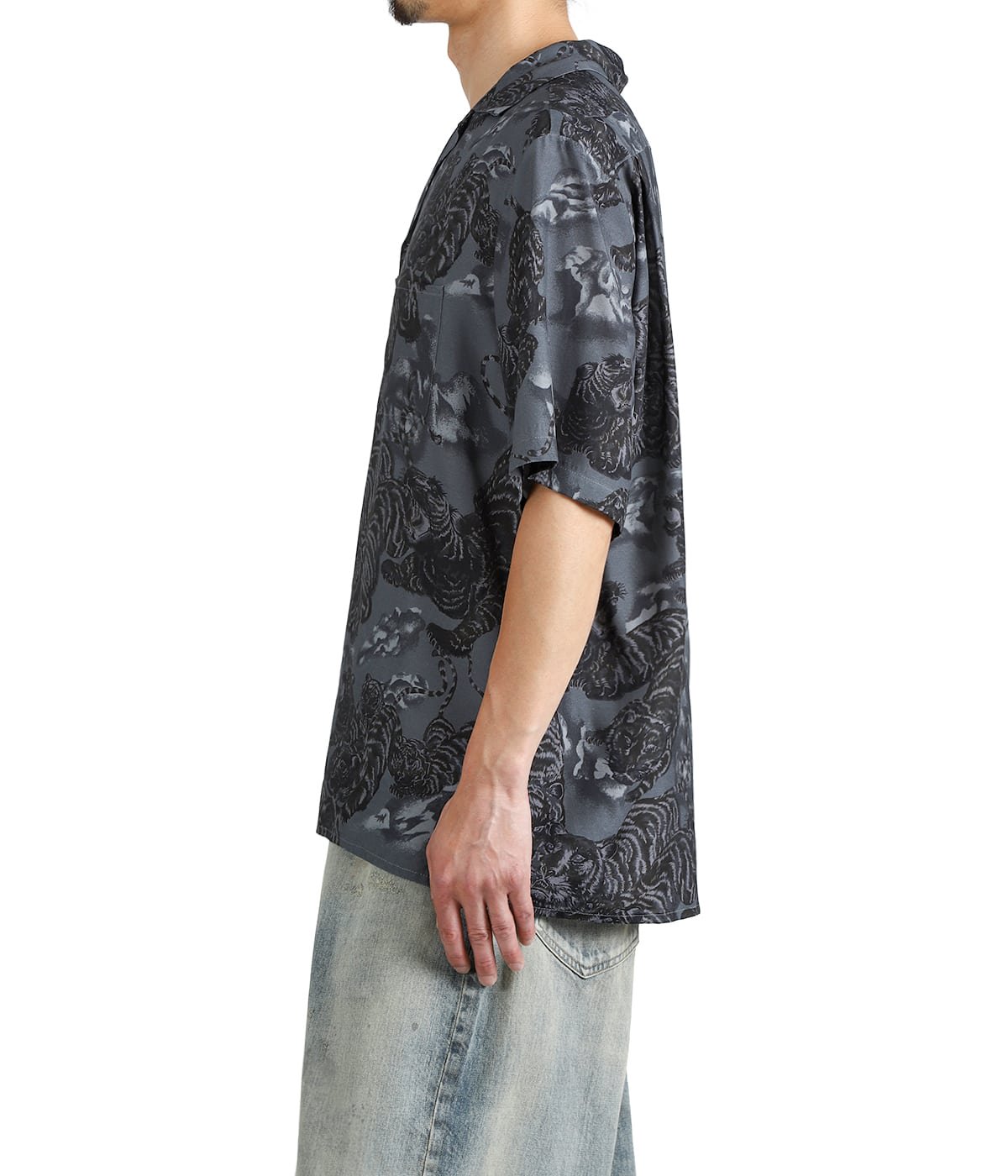 別注 RAYON SHORT SLEEVE ALOHA SHIRT ONE HUNDRED TIGERS | NIPOALOHA