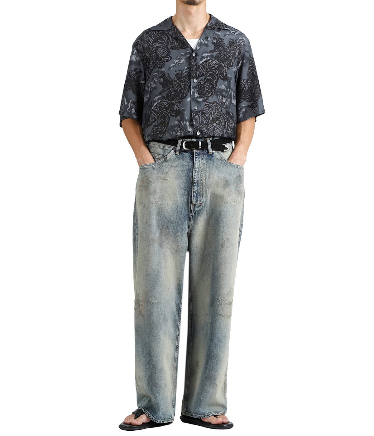 別注 RAYON SHORT SLEEVE ALOHA SHIRT ONE HUNDRED TIGERS | NIPOALOHA
