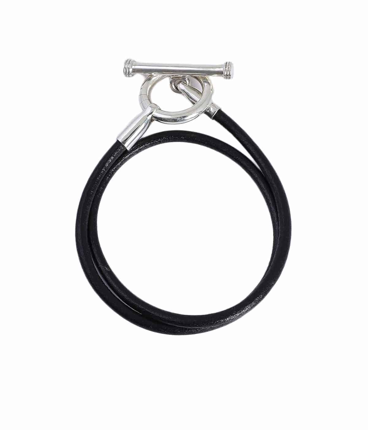 ONLY ARK】別注 Double Leather Bracelet with Toggle /SV