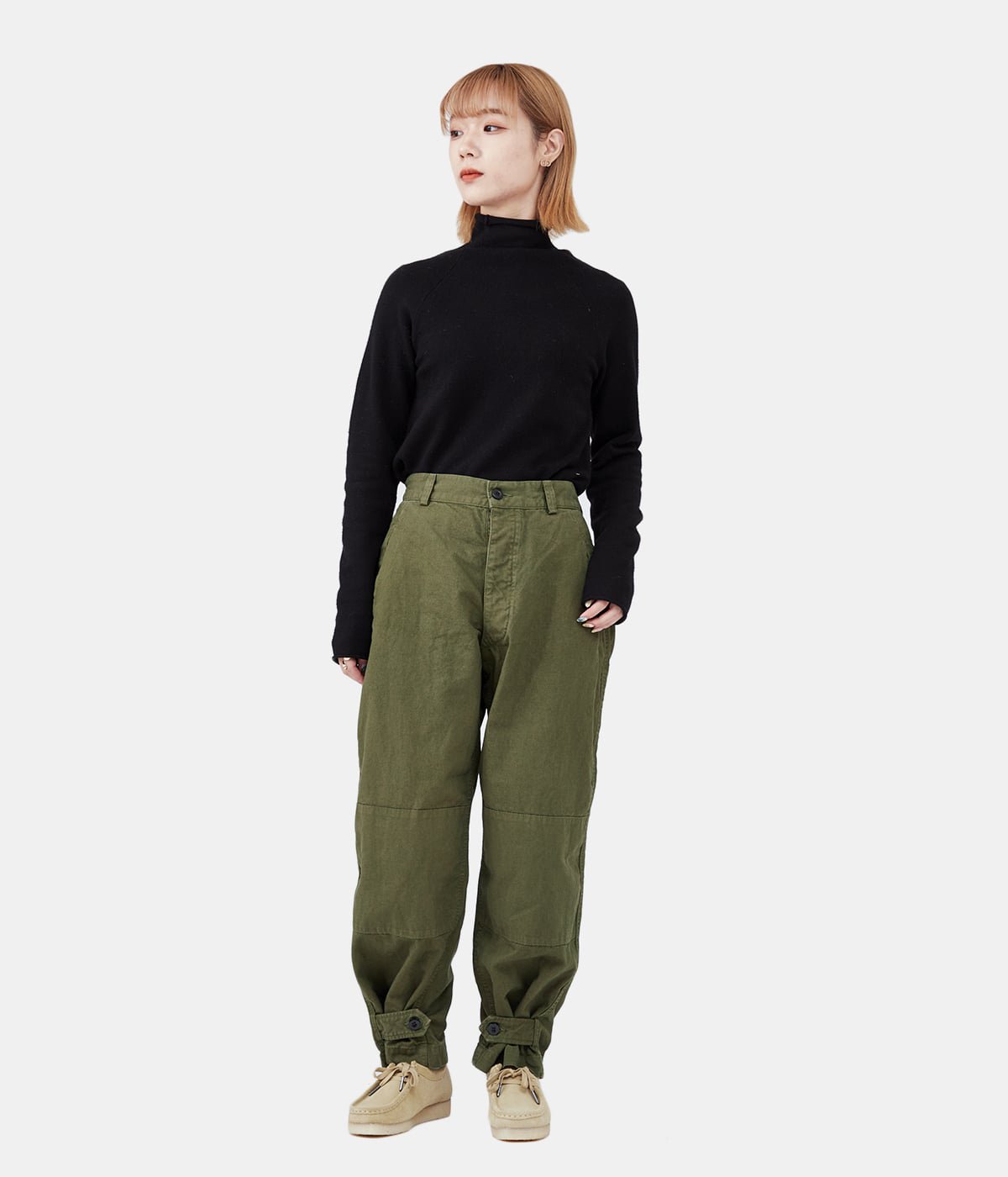 安心と信頼 OUTIL ウティPANTALON ESCOUT ウールカシミアテーパード