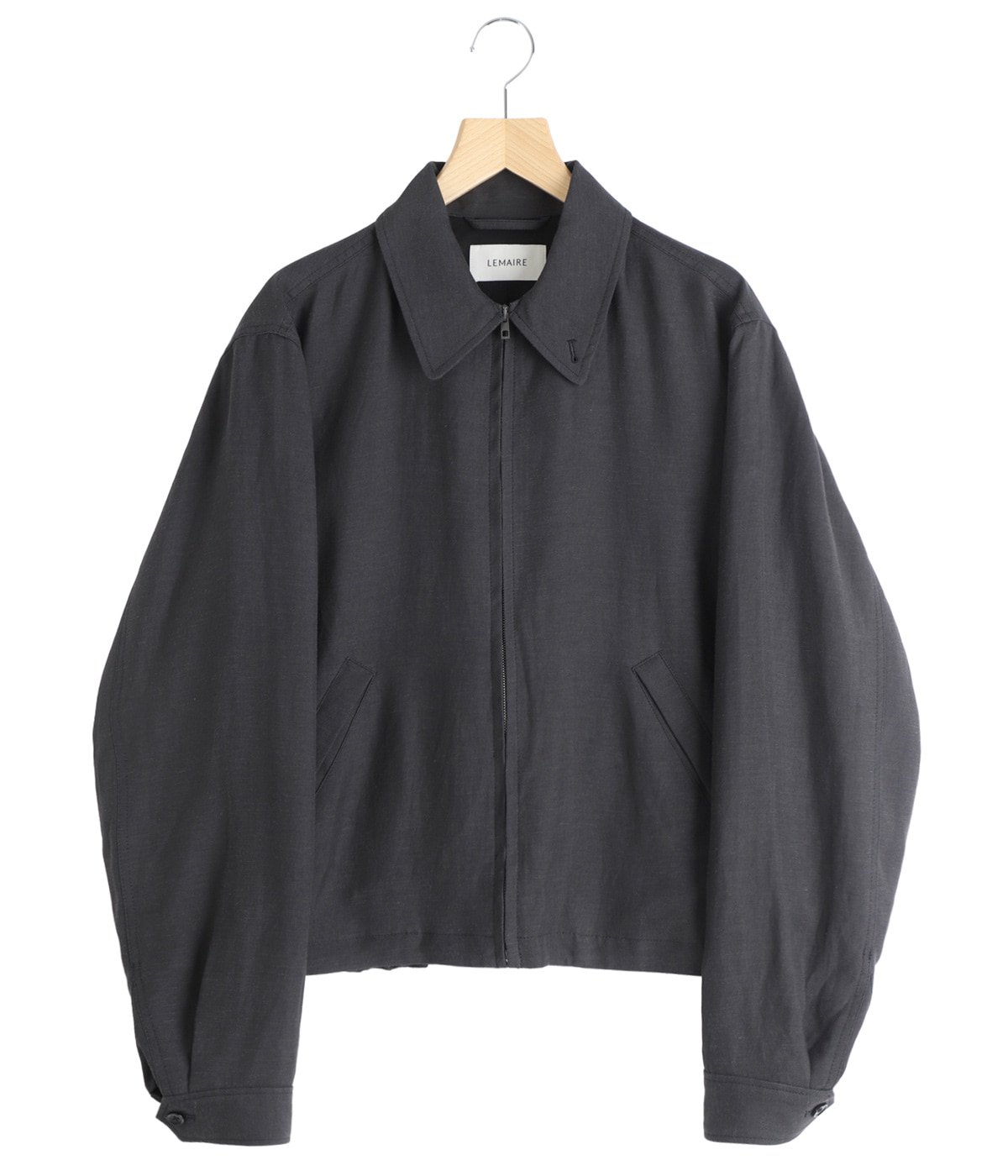 ルメールブルゾン レザーブルゾン - ブラック - Crinkled Leather - メンズ | LEMAIRE