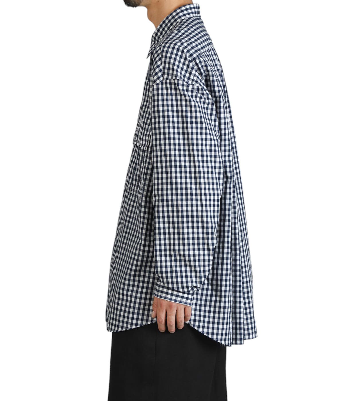【PARTIMENTO】 Sheer Check Roll Up Shirts / 追跡付 Graphpaper Sheer Check Oversized Regular Collar Shirt / Band