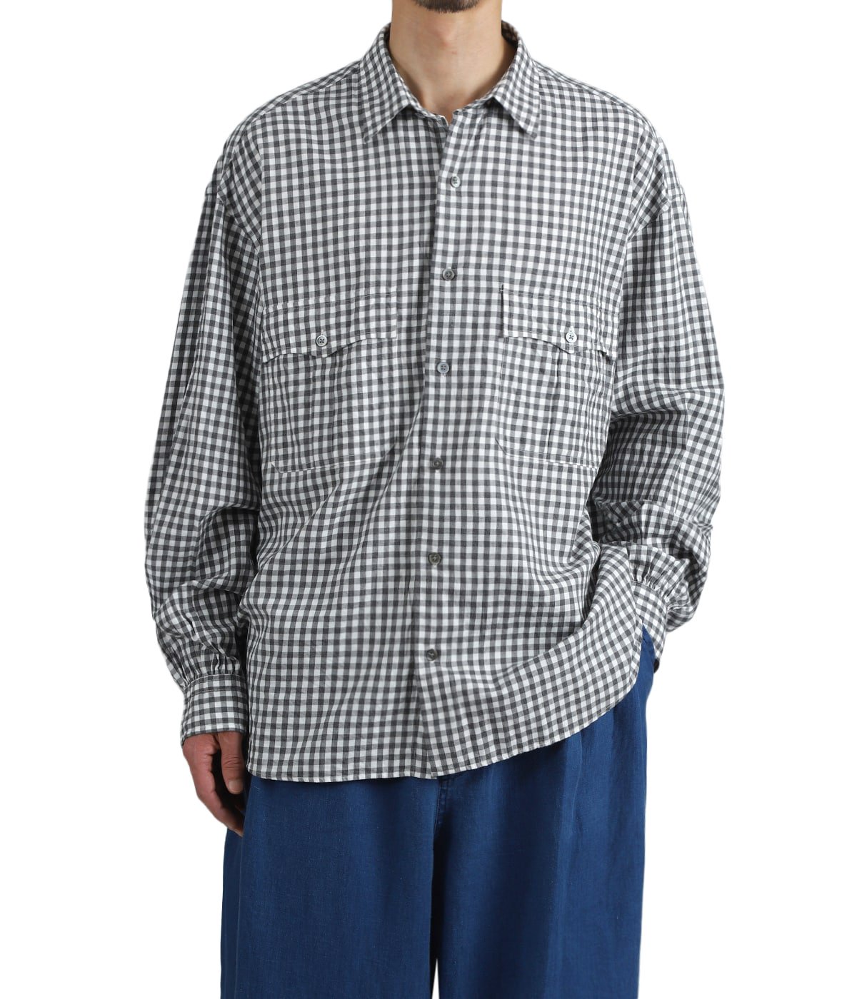 ROLL UP HEATHER GINGHAM CHECK SHIRT (GIZA 120/2) | PORTER CLASSIC