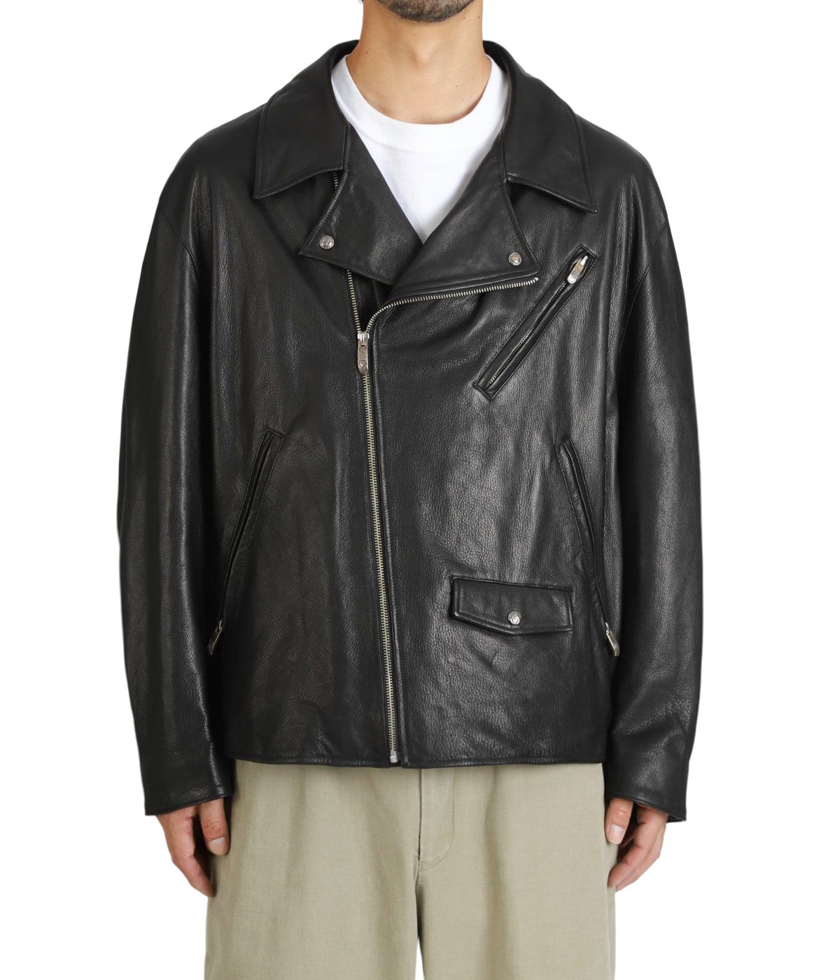 PC RIDERS JACKET W/LOVE & PEACE SILVER | PORTER CLASSIC(ポーター