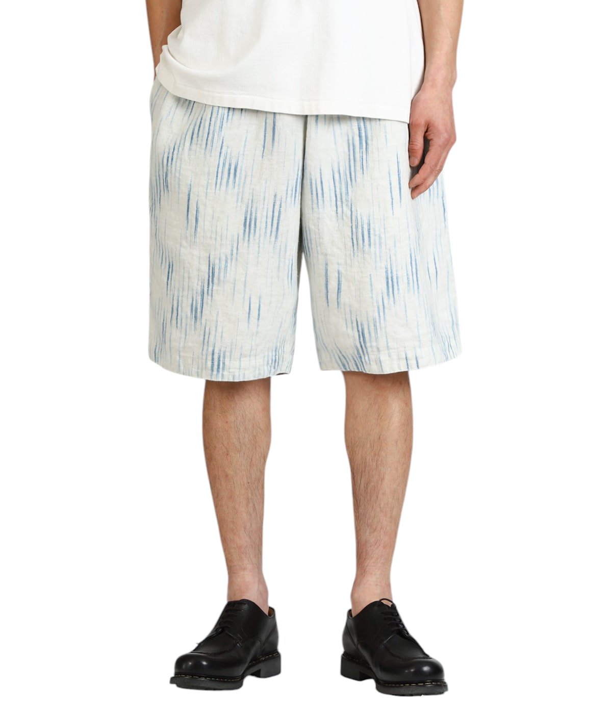 パンツ porter classic OLD FRANCE INDIGO SHORTS PORTER CLASSIC, OLD FRANCE INDIGO PRINT SHORTS