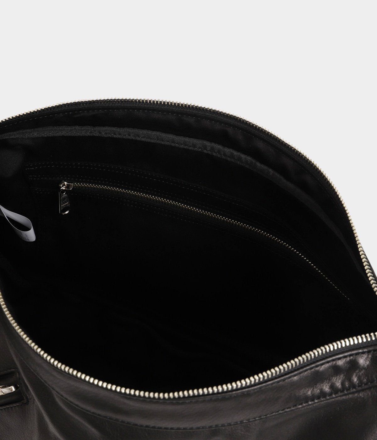 PC RIDERS LEATHER NEWTON SHOULDER BAG W / LOVE & PEACE SILVER