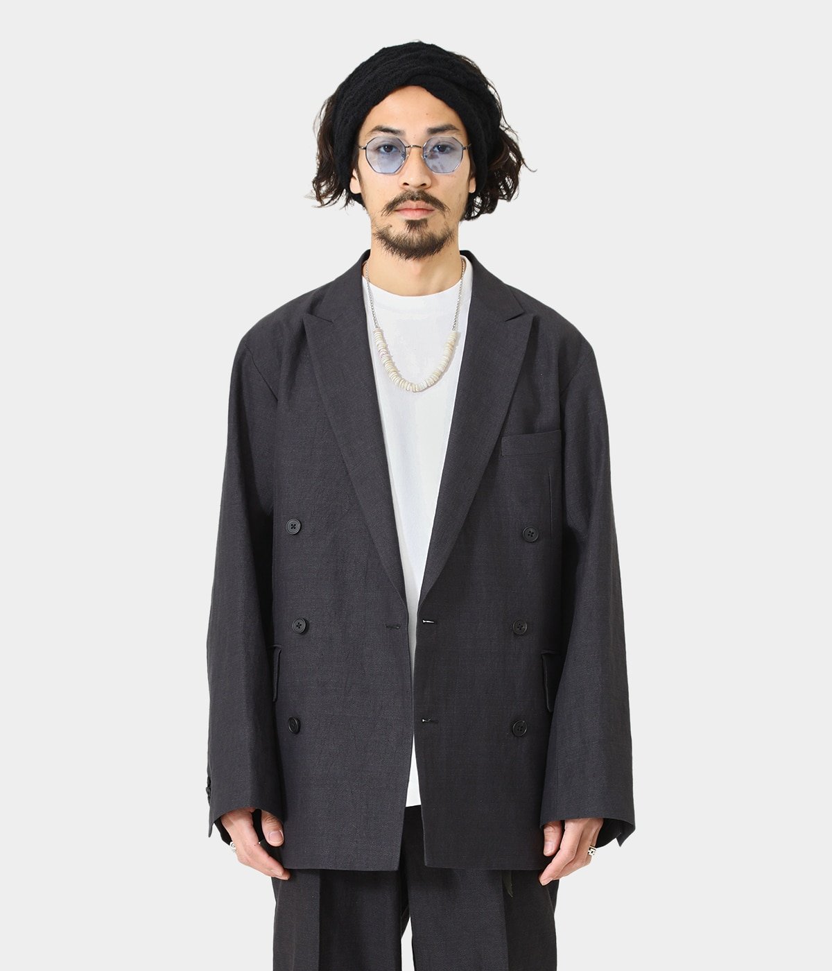 Double Breasted Jacket - Herringbone - | PORT BY ARK(ポートバイ