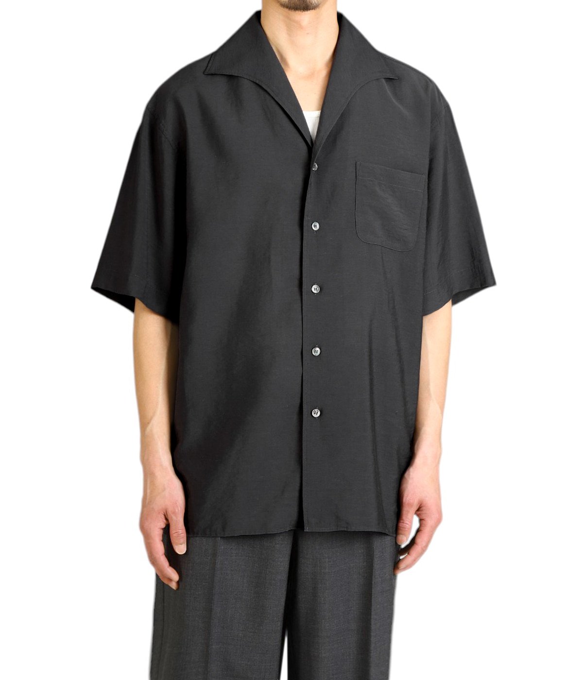 PORT BY ARK オープンカラーシャツ　チャコール Open Collar S/S Shirt | PORT BY ARK(ポートバイアーク) / トップス