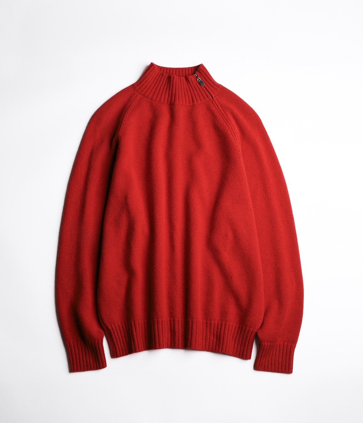 45R シェットランドニットジャケット レッド　サイズ2 予約】Half Zip Knit | PORT BY ARK(ポートバイアーク) / トップス