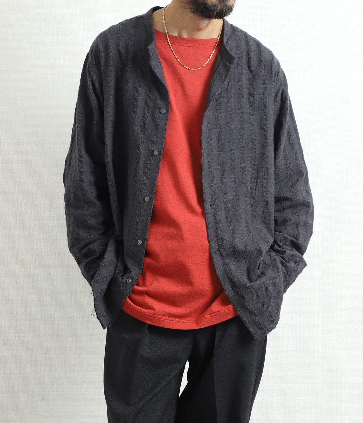 Crew Neck Shirt - dobby cloth -