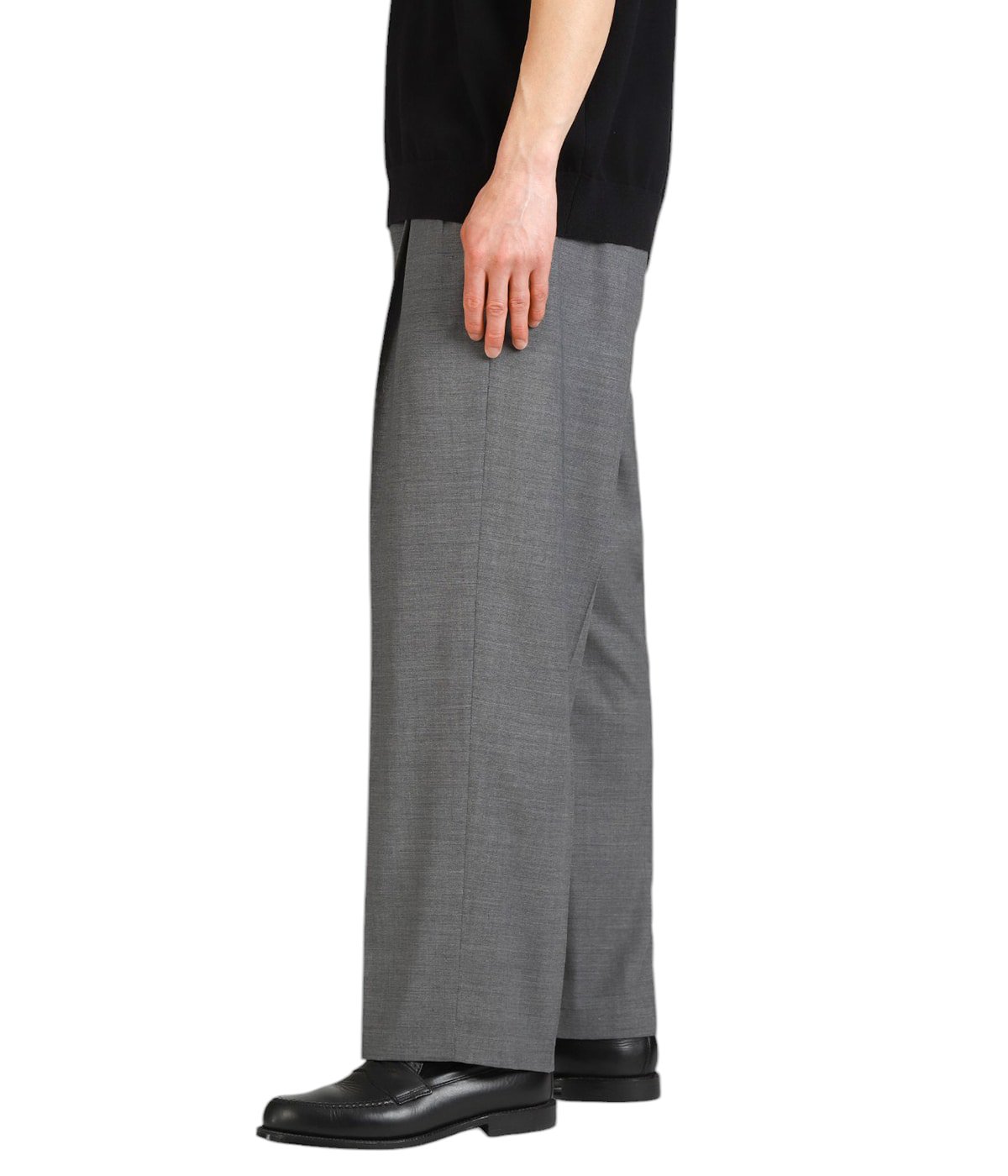 TWIST WOOL TROPICAL TWO TUCKED EASY PANTS | ATON(エイトン