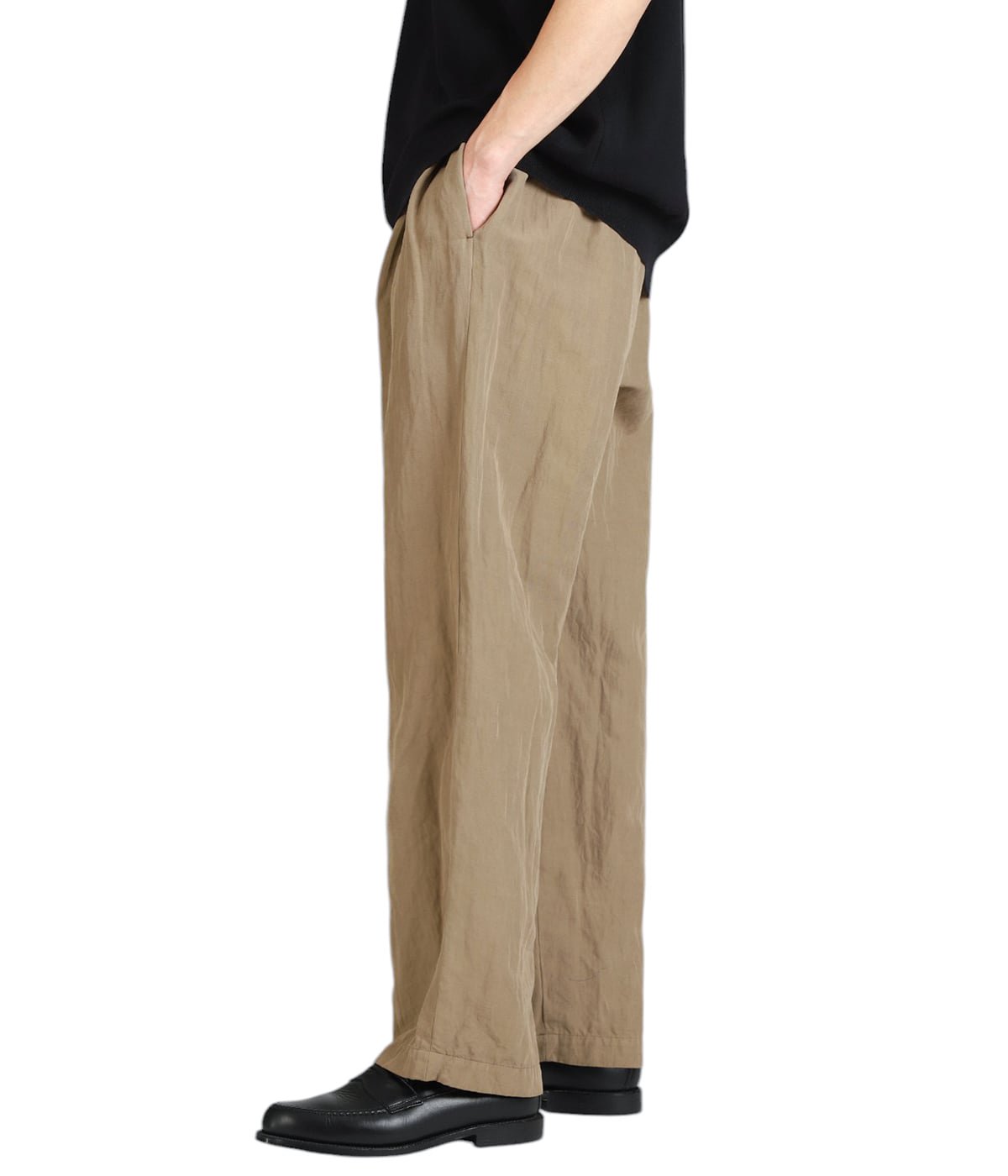 COTTON LINEN VOILE TWO TUCKED EASY PANTS | ATON(エイトン
