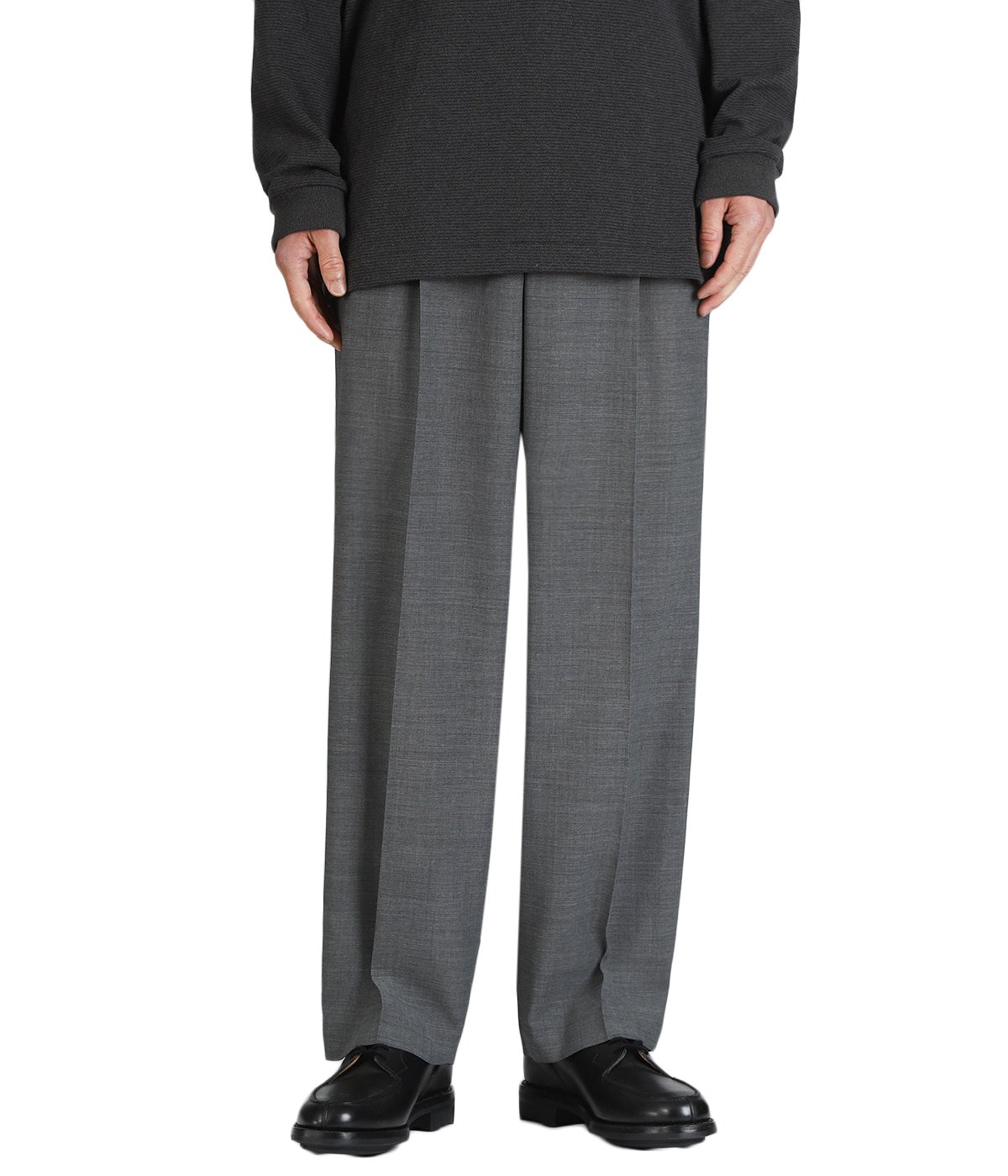 TWIST WOOL GAUZE TWO TUCKED EASY PANTS | ATON(エイトン) / パンツ
