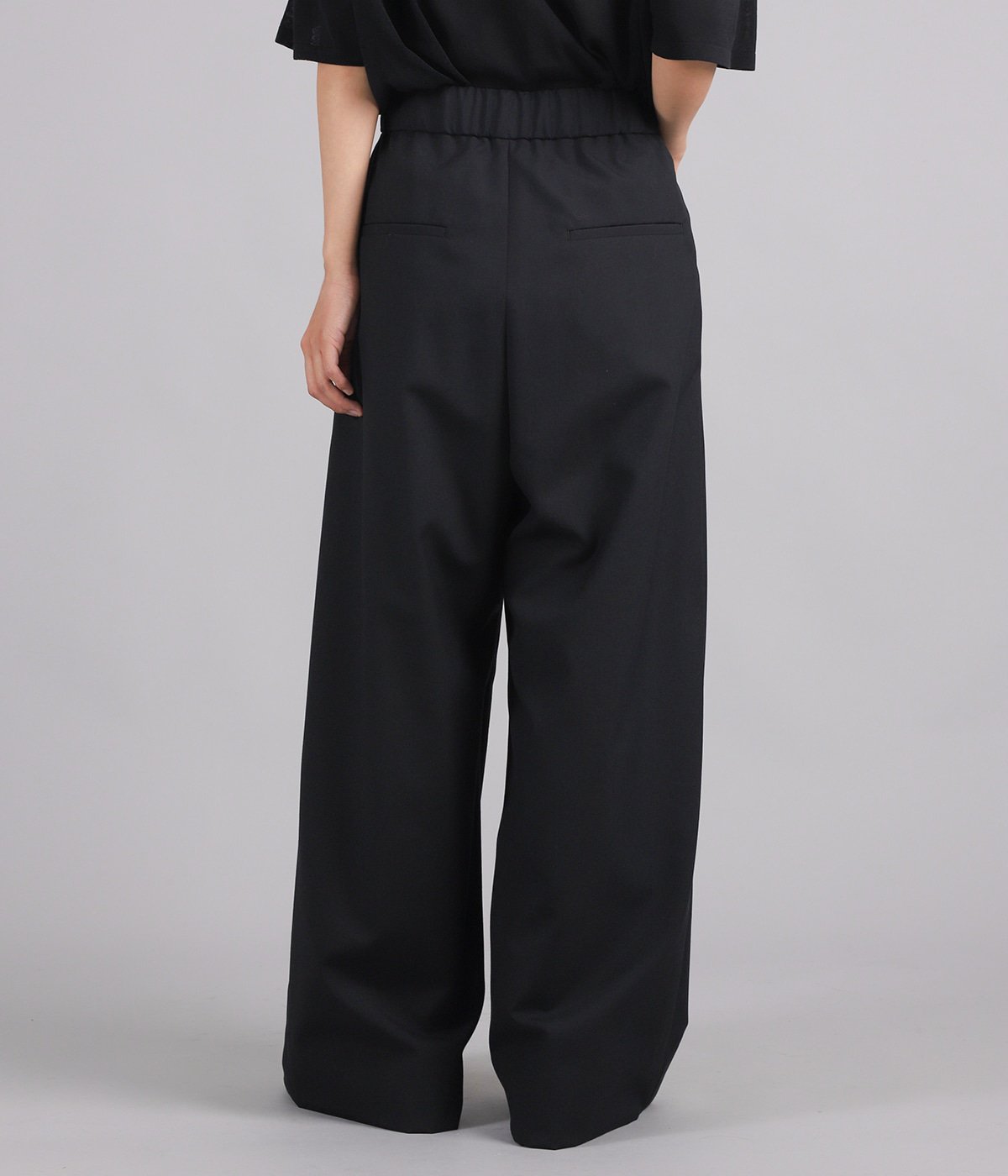 レディース】WOOL TROPICAL WIDE EASY PANTS | ATON(エイトン