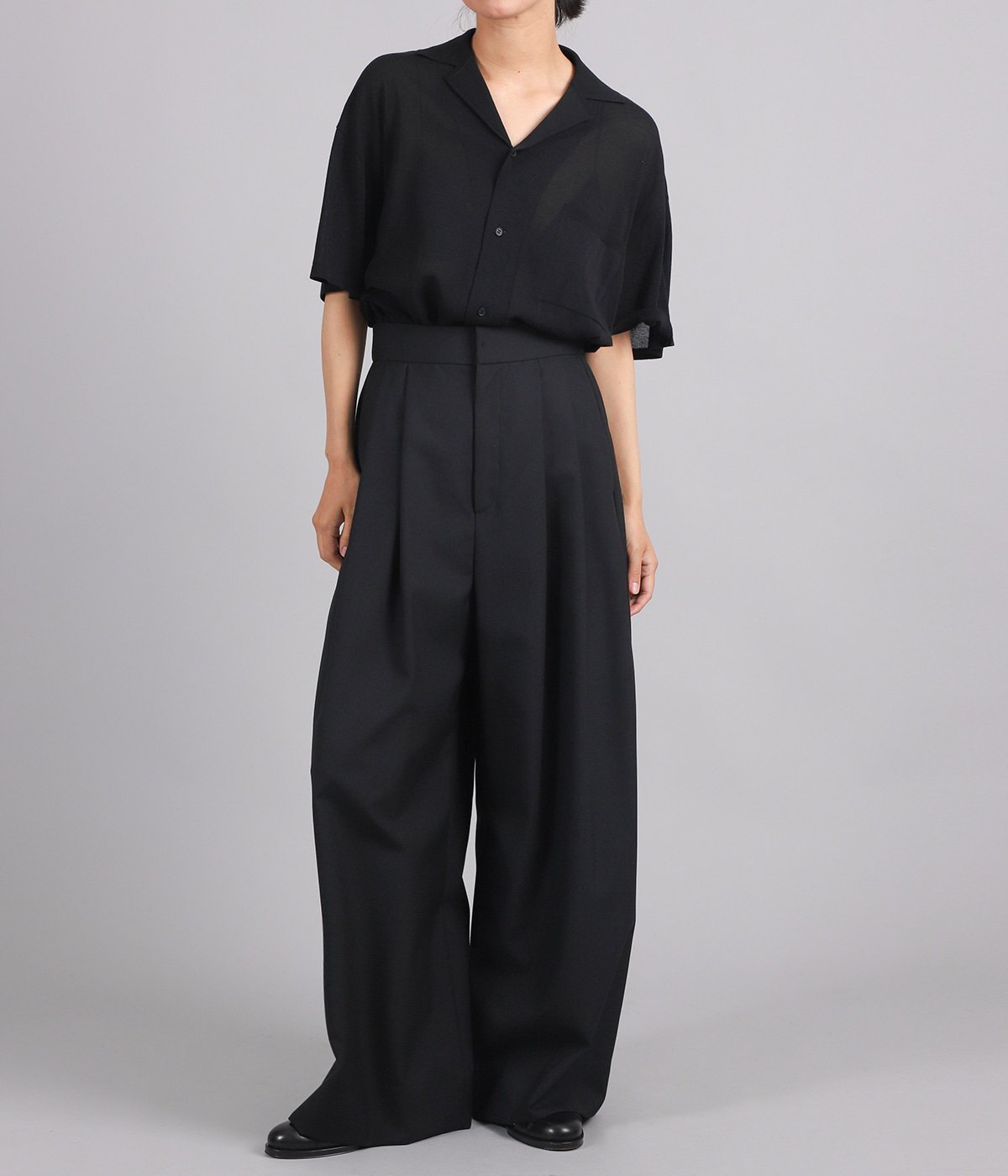 レディース】WOOL TROPICAL WIDE EASY PANTS | ATON(エイトン