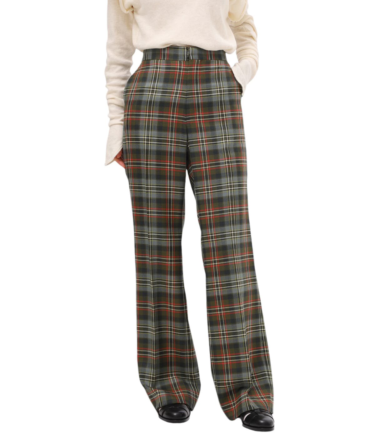 レディース】TARTAN PLAID ADJUSTABLE BELTED PANTS レディース】TARTAN PLAID ADJUSTABLE BELTED PANTS