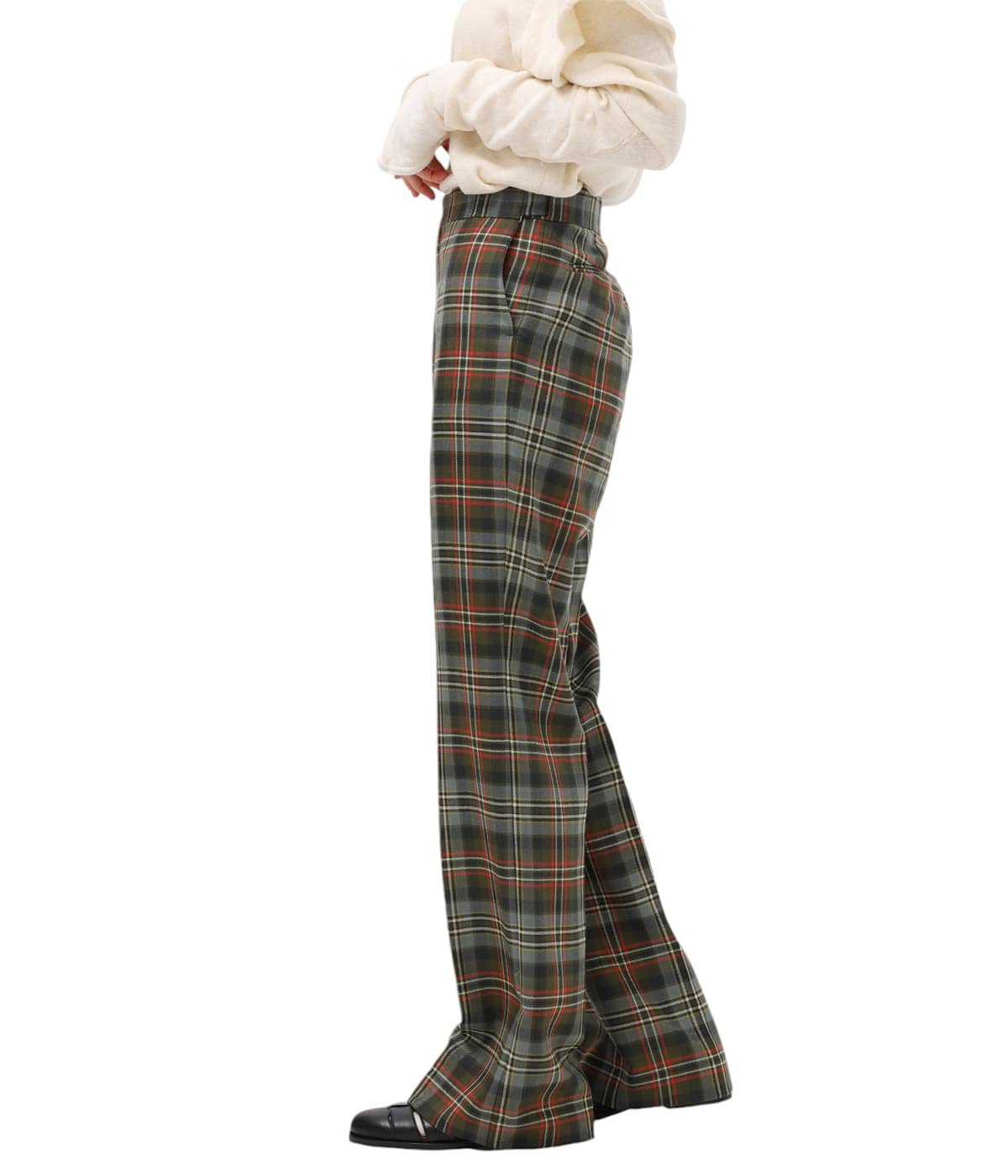 レディース】TARTAN PLAID ADJUSTABLE BELTED PANTS