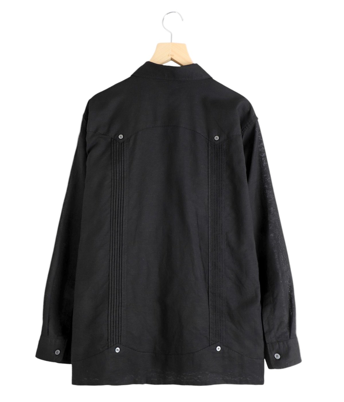 Guayabera Shirt Black Handkerchief Linen | ENGINEERED