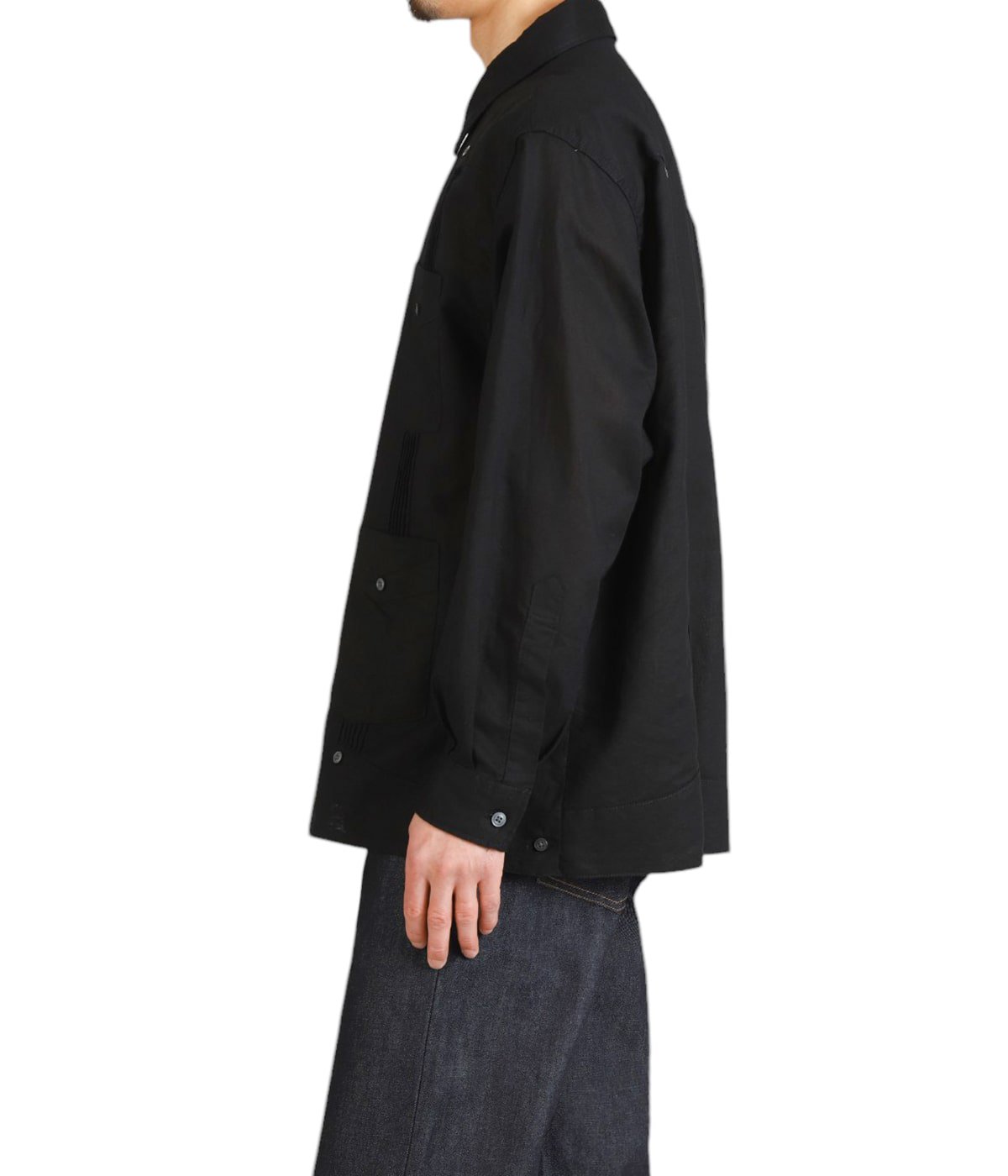 Guayabera Shirt Black Handkerchief Linen | ENGINEERED GARMENTS