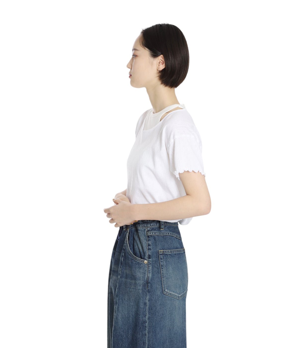 RhodolirioN Logo Loose Tee MP919 サイズ1 オーバーサイズ 半袖Ｔシャツ カットソー アイボリー レディース ロドリリオン【中古】6-0407S♪ RhodolirioN Logo Loose Tee MP919 サイズ1 オーバーサイズ 半袖T