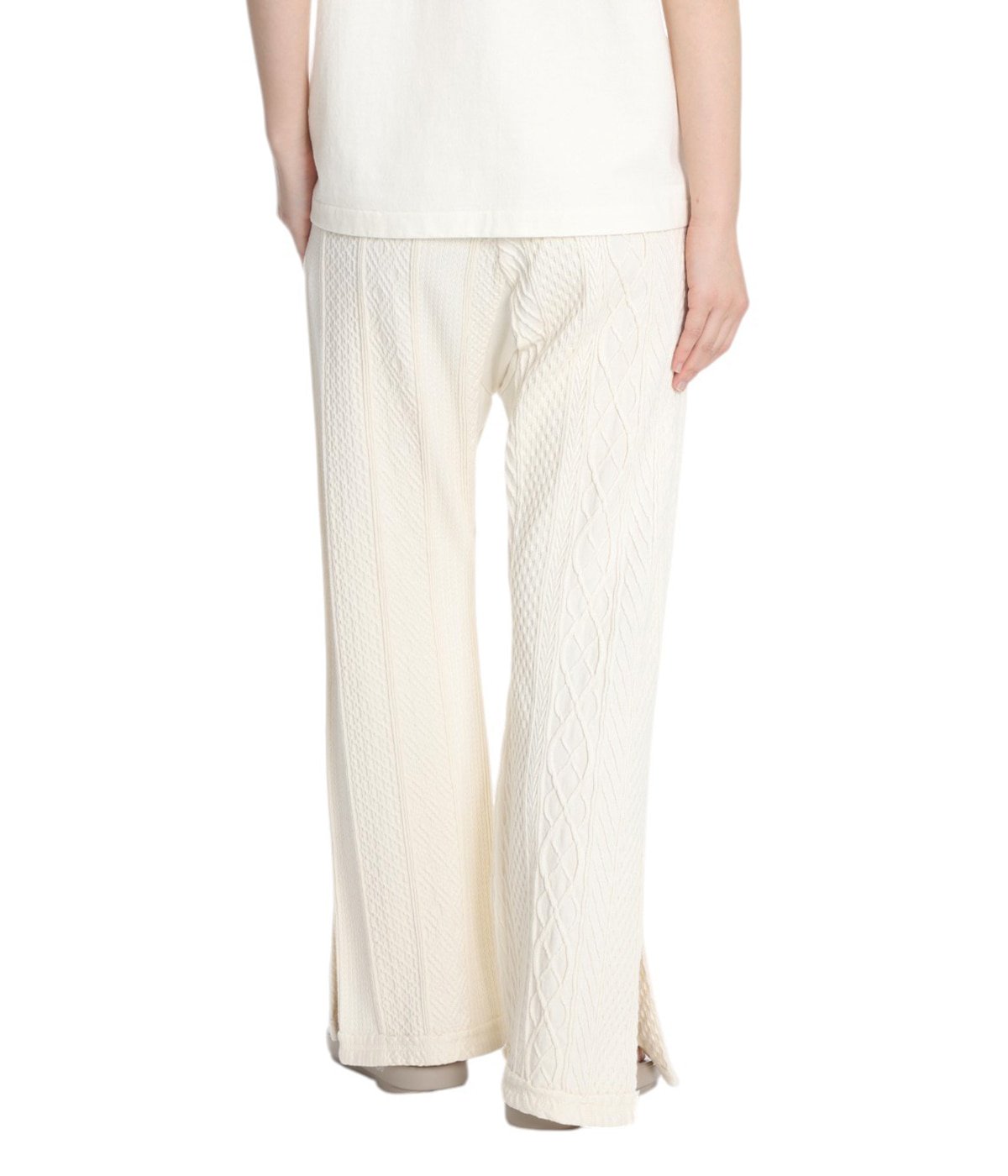 レディース】Slit Flare Pants - Aran Pattern Jersey