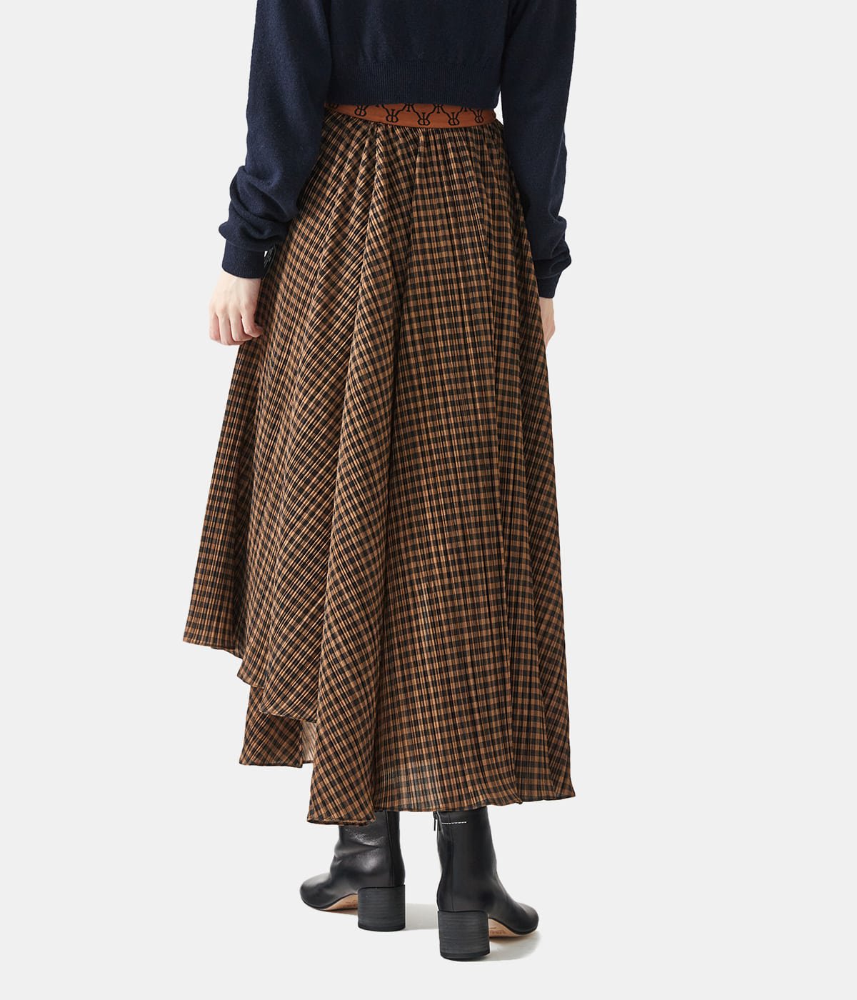 【レディース】LOGO ELASTIC TRIPLE PLEAT SKIRT