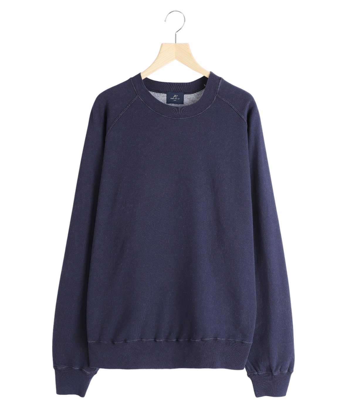 人気満点 | 綿アクリル裏毛ラグランクルー REMI LABEL NAVY RELIEF トップス