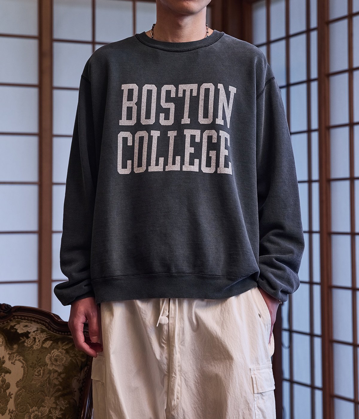 別注 SP加工裏毛クルー(BOSTON COLLEGE) | REMI RELIEF