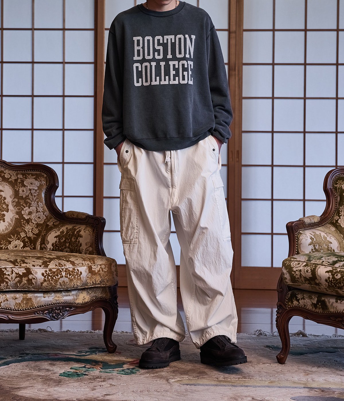 別注 SP加工裏毛クルー(BOSTON COLLEGE) | REMI RELIEF(レミレリーフ 