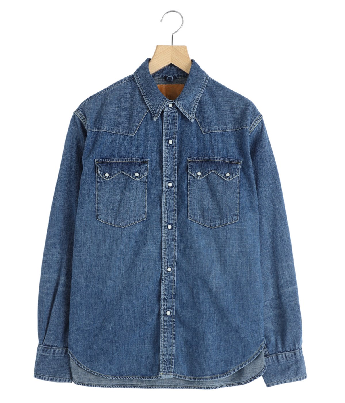 【nammi 】LINKABLE デニムエンブロイダリートップス(ブルー) 8.5oz DENIM WESTERNSHIRT(ノコギリ型フラップ) | REMI RELIEF