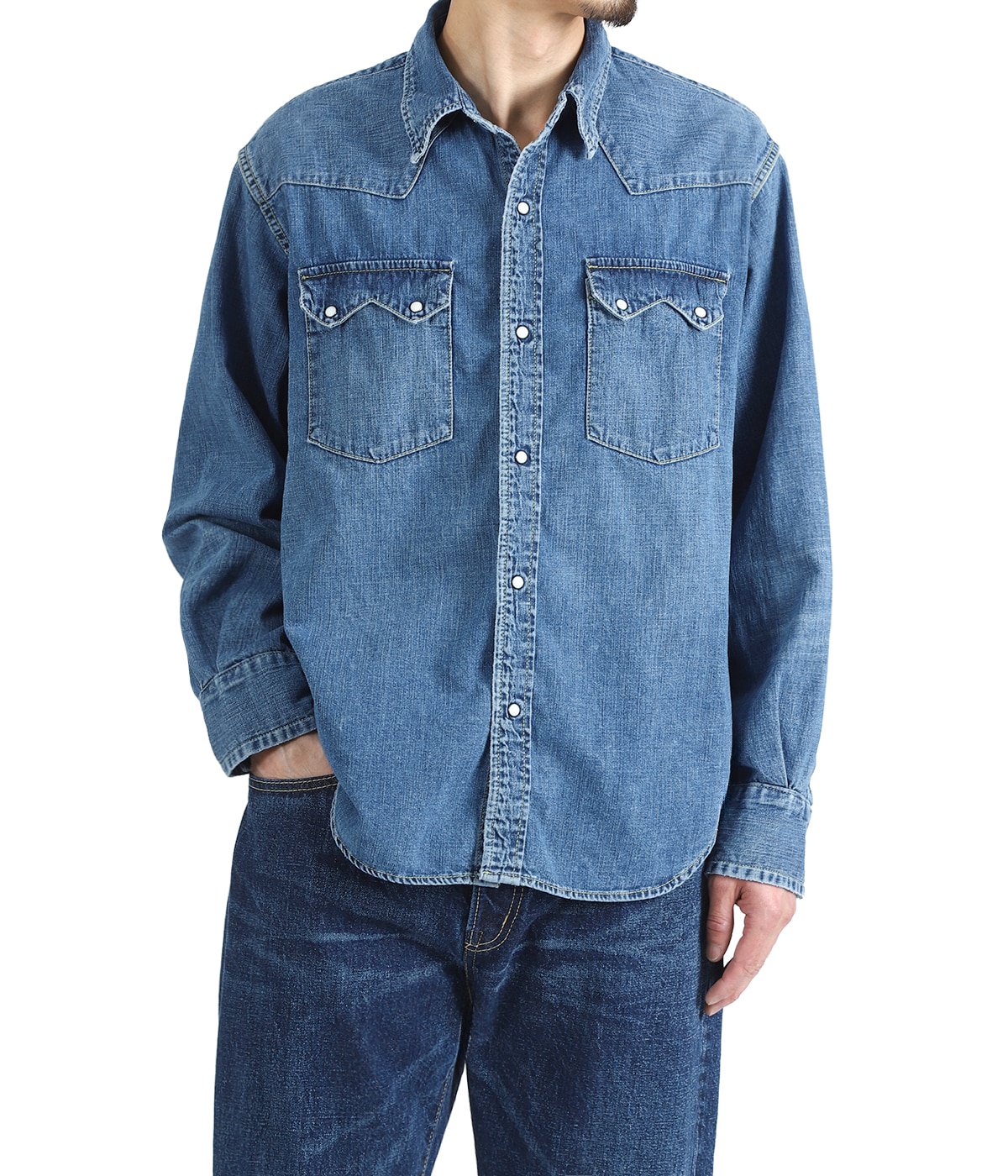 8.5oz DENIM WESTERNSHIRT(ノコギリ型フラップ) | REMI RELIEF