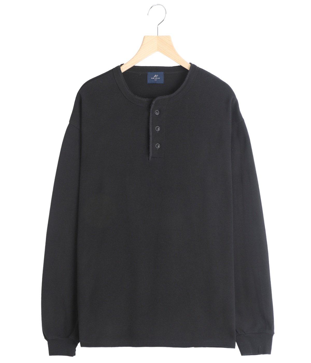 WタックヘンリーネックロンT | REMI RELIEF NAVY LABEL(レミレリーフ