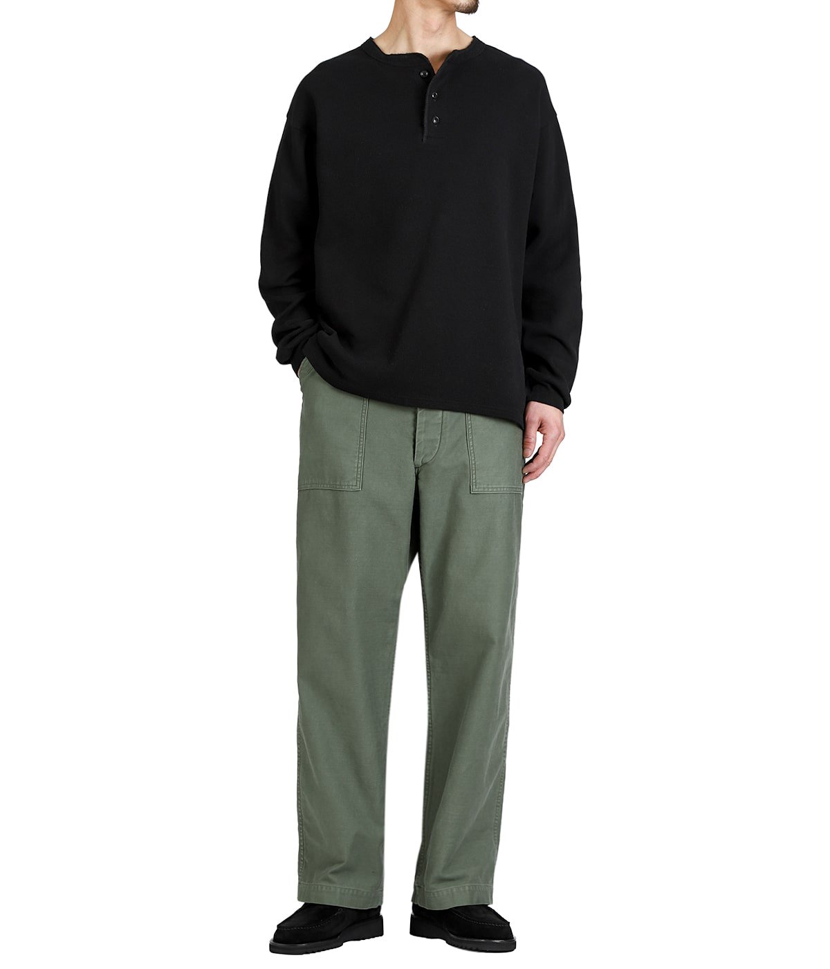 WタックヘンリーネックロンT | REMI RELIEF NAVY LABEL(レミレリーフ 