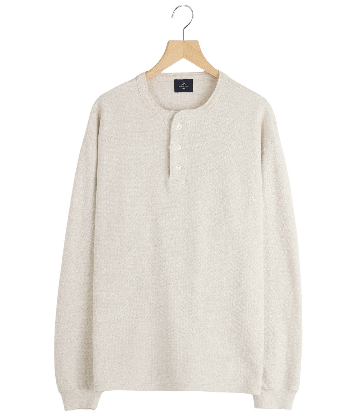 WタックヘンリーネックロンT | REMI RELIEF NAVY LABEL(レミレリーフ