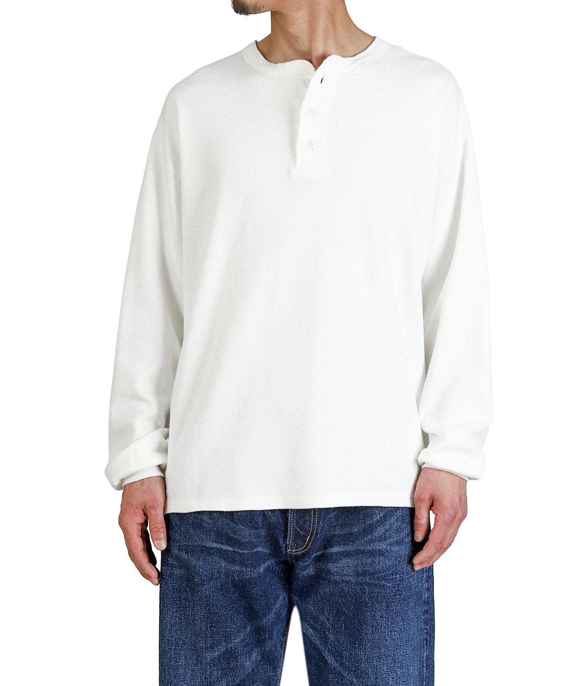 WタックヘンリーネックロンT | REMI RELIEF NAVY LABEL(レミレリーフ
