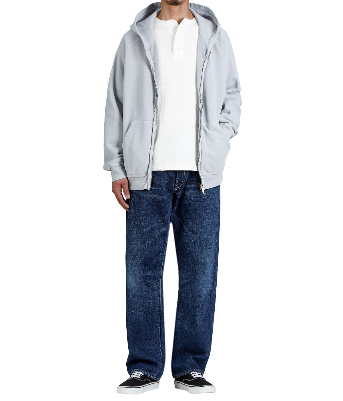 NEW SP加工3飛び裏毛ZIPパーカ(NAVY) | REMI RELIEF NAVY LABEL