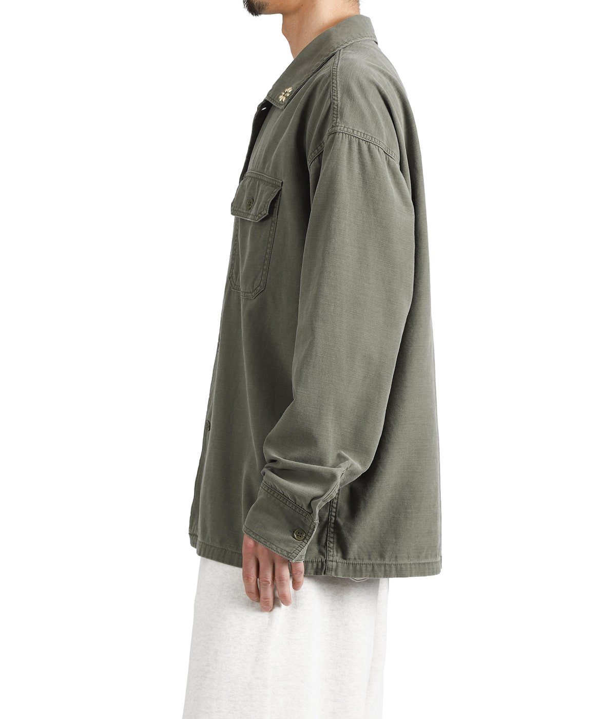 【新品未使用タグ付】バーバリーブラックレーベル ミリタリーシャツ グレー L ミリタリーシャツ | REMI RELIEF NAVY LABEL(レミレリーフ ネイビー