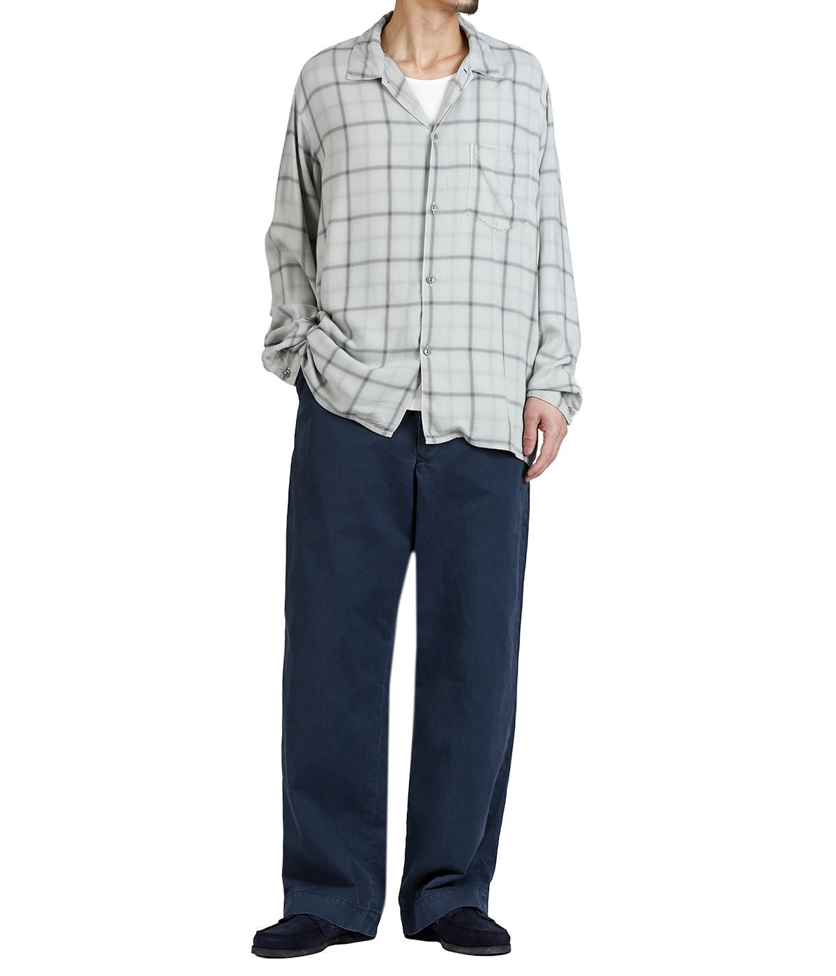オープンカラーSH LS | REMI RELIEF NAVY LABEL(レミレリーフ ネイビー