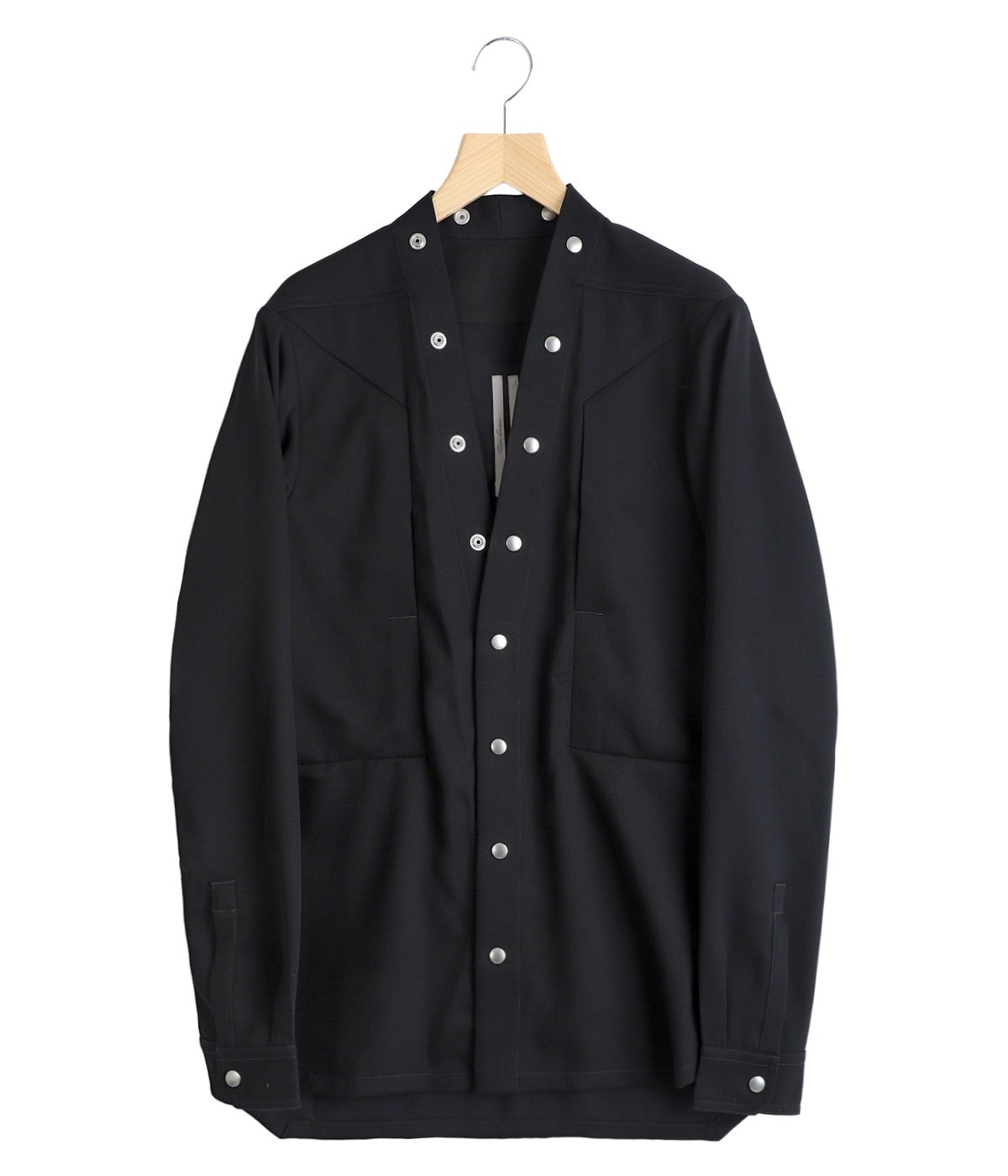 ふ*す様 ロージーモンスター ダブル スカラップ ドッキング チュニック F LARRY FOGPOCKET SHIRT | Rick Owens(リックオウエンス) / トップス