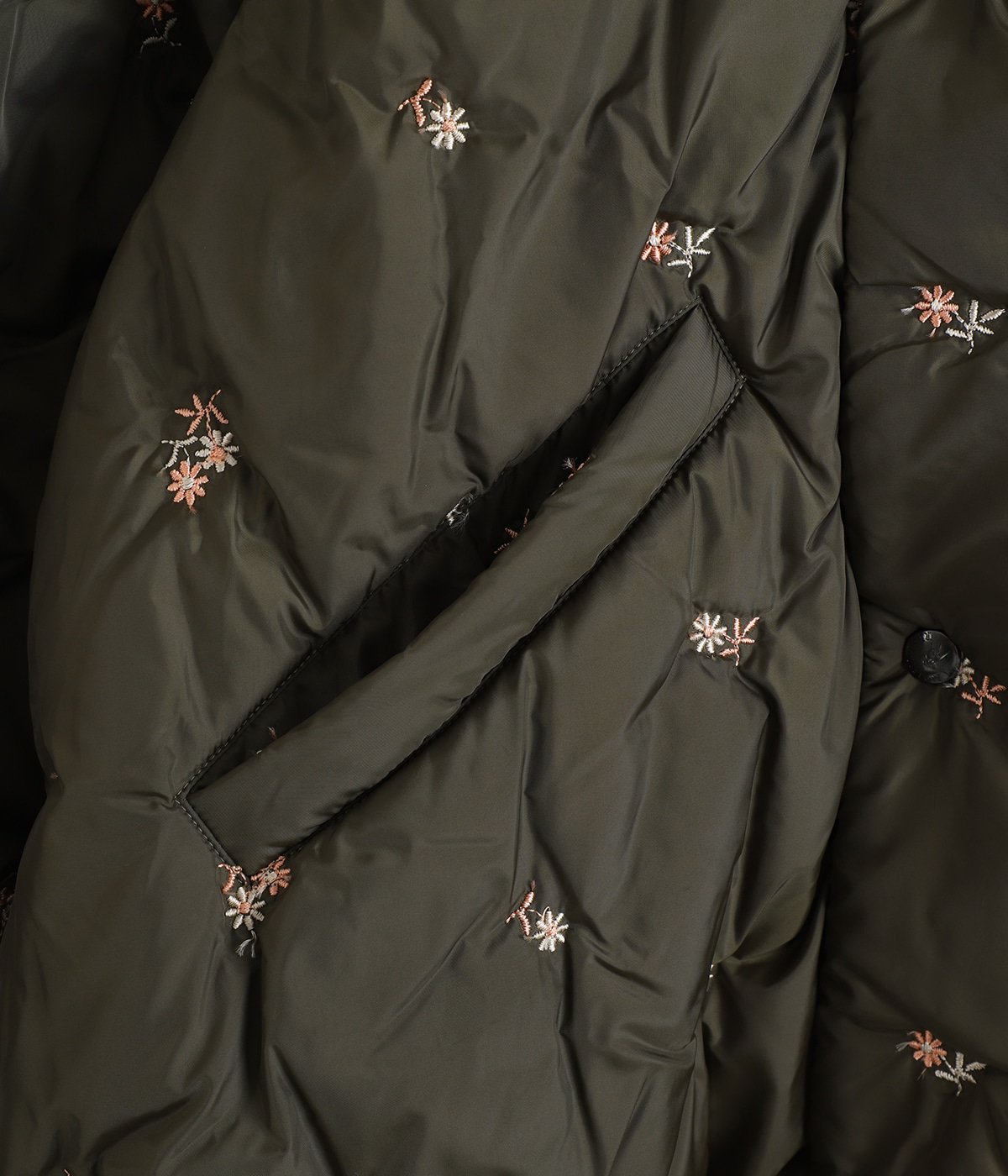 レディース】Padded Coat - Original Floral Pattern Embroidery
