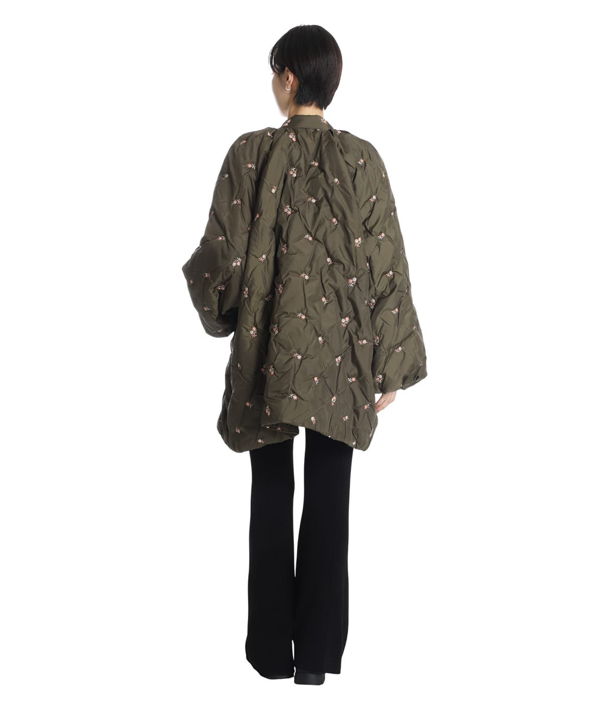 レディース】Padded Coat - Original Floral Pattern Embroidery