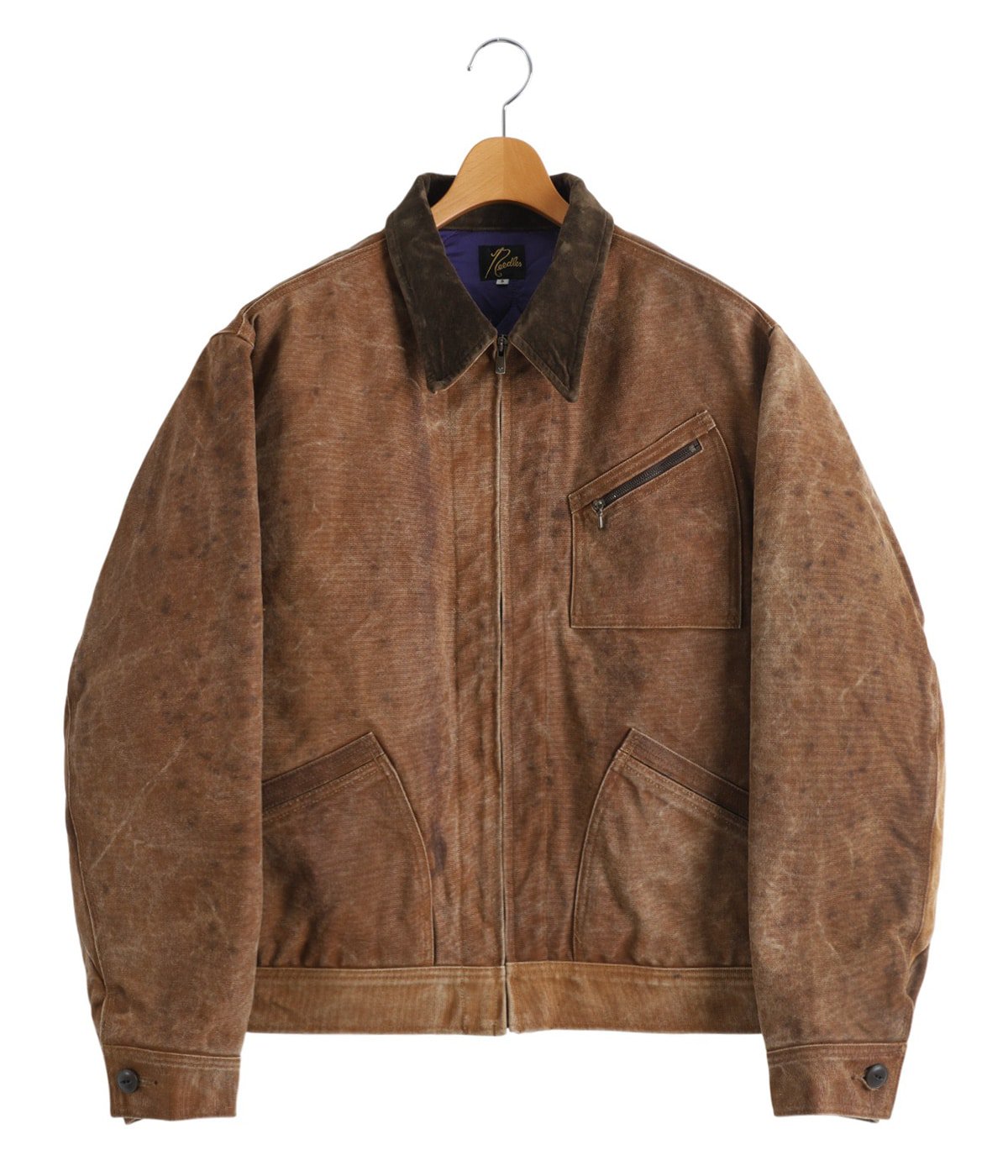 Zipped Work Jacket - Duck Canvas / Kakishibu Paint | NEEDLES