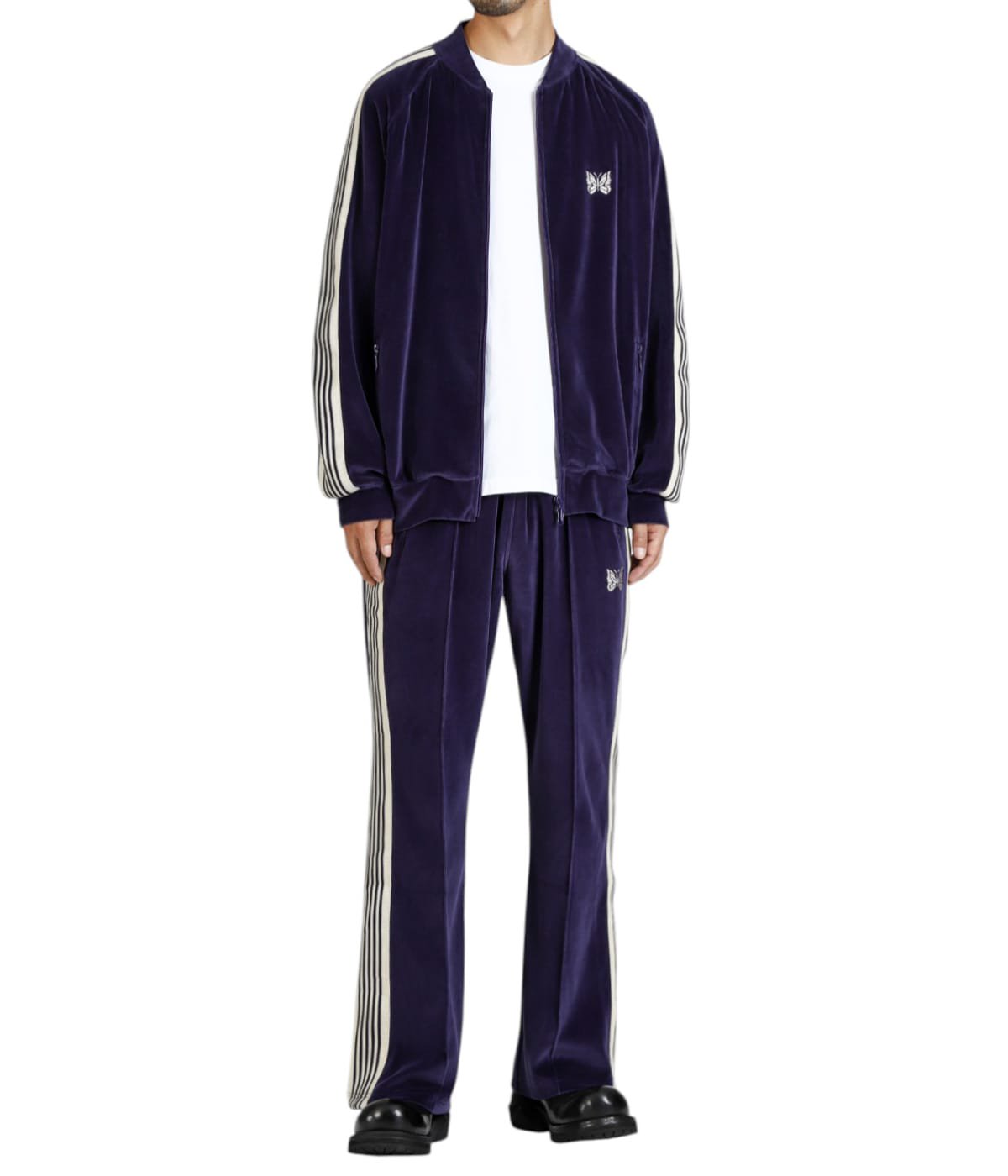 Needles 別注トラックパンツ Track Pant C/Pe Velour 送料無料 Needles EXCLUSIVE Track Pant C/PE Velour M ブラック