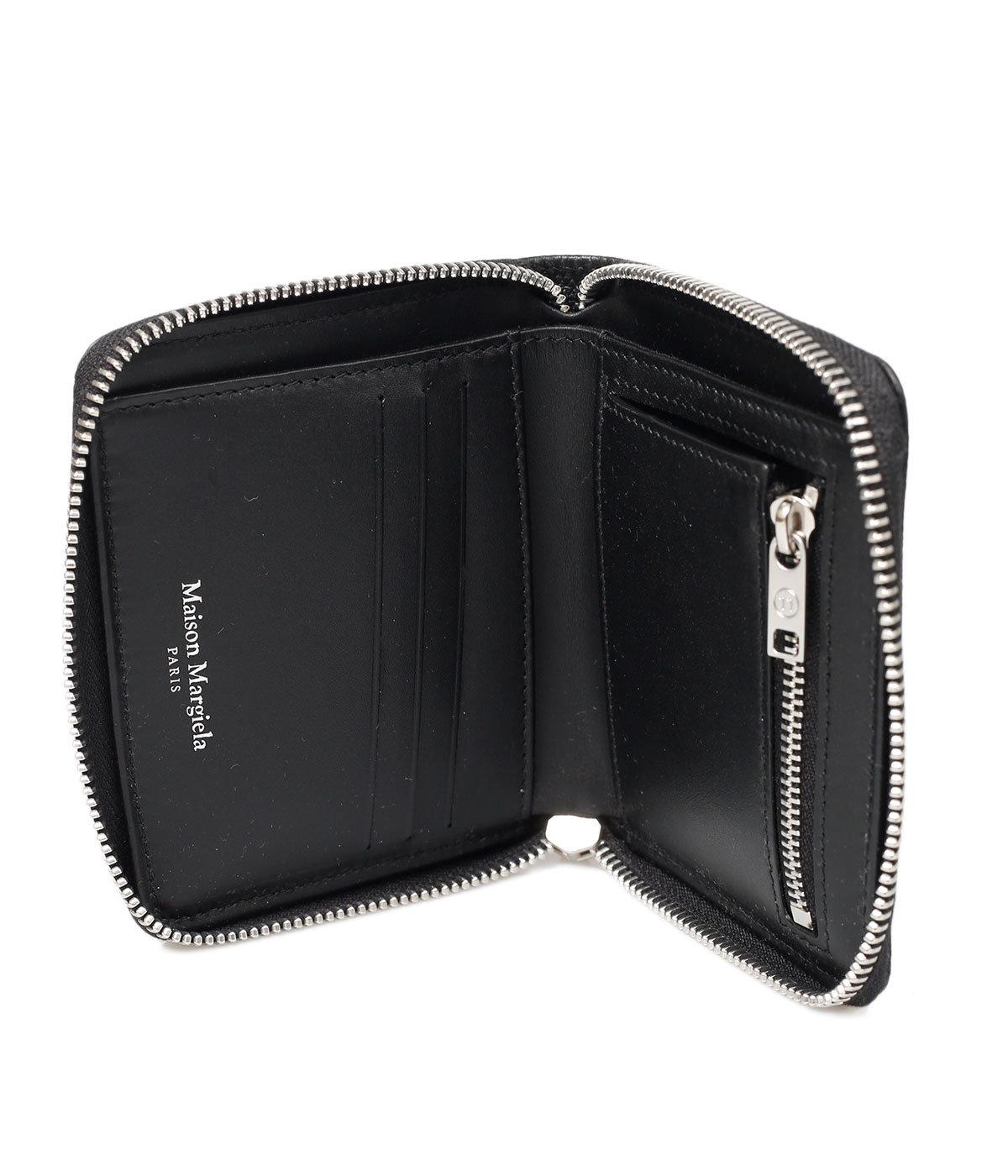 素晴らしい品質 マルジェラ 財布 logo round zip wallet black 黒 adnd.in