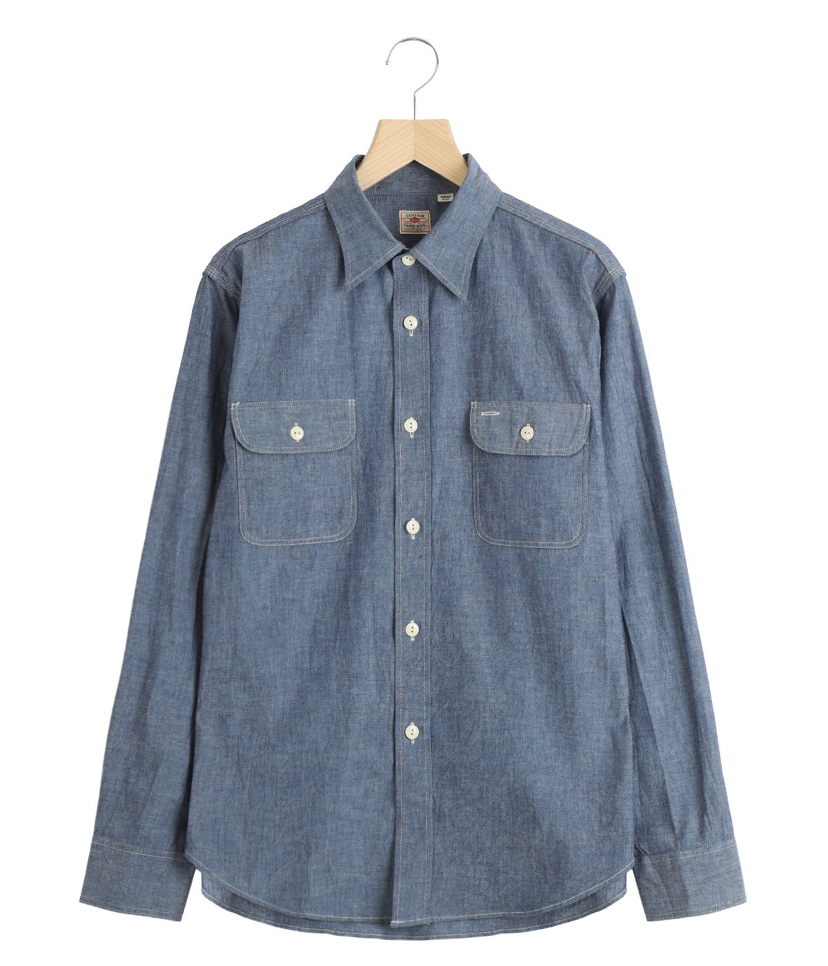 【ケンケン】SUGAR デニムブルー 長袖シャツ L BLUE CHAMBRAY L/S WORK SHIRT | SUGAR CANE(シュガーケーン