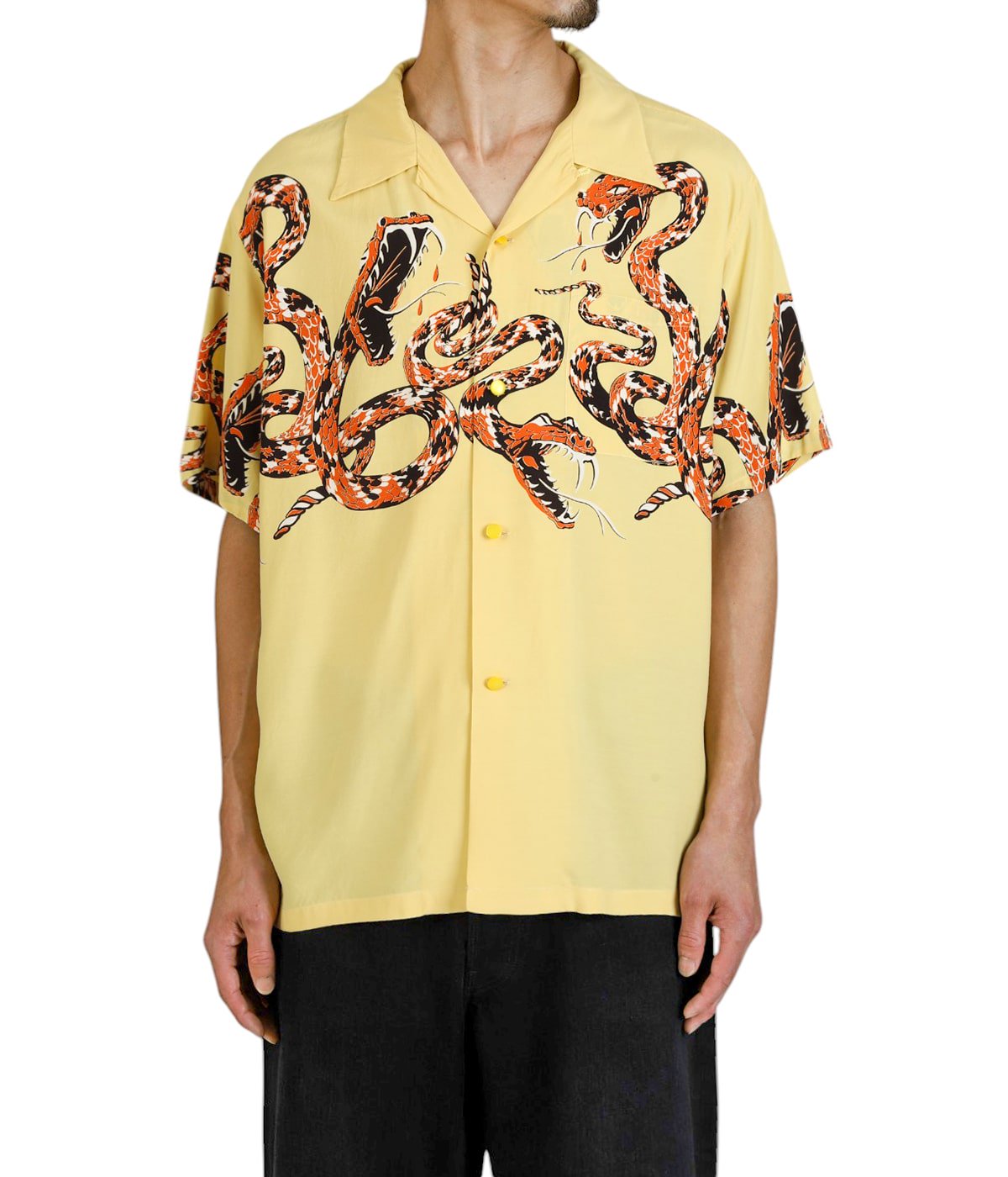 RATTLE SNAKE” HIGH DENSITY RAYON S/S OPEN SHIRT | STAR OF