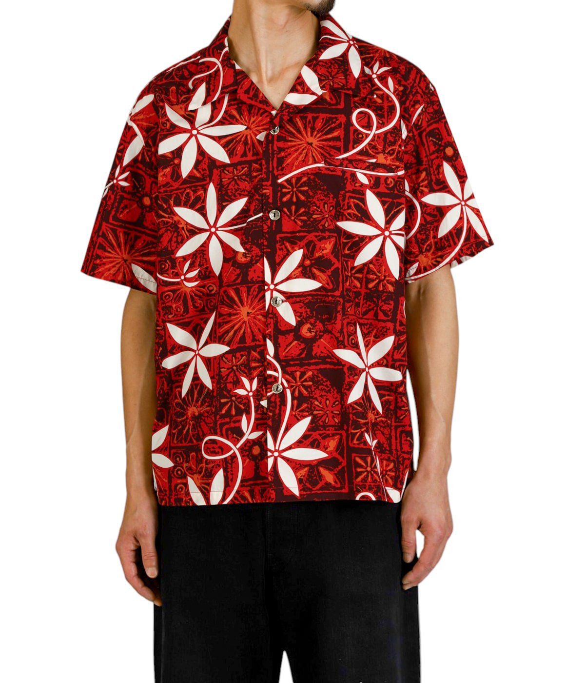 BLUE HAWAII” TYPEWRITER COTTON S/S OPEN SHIRT | STAR OF