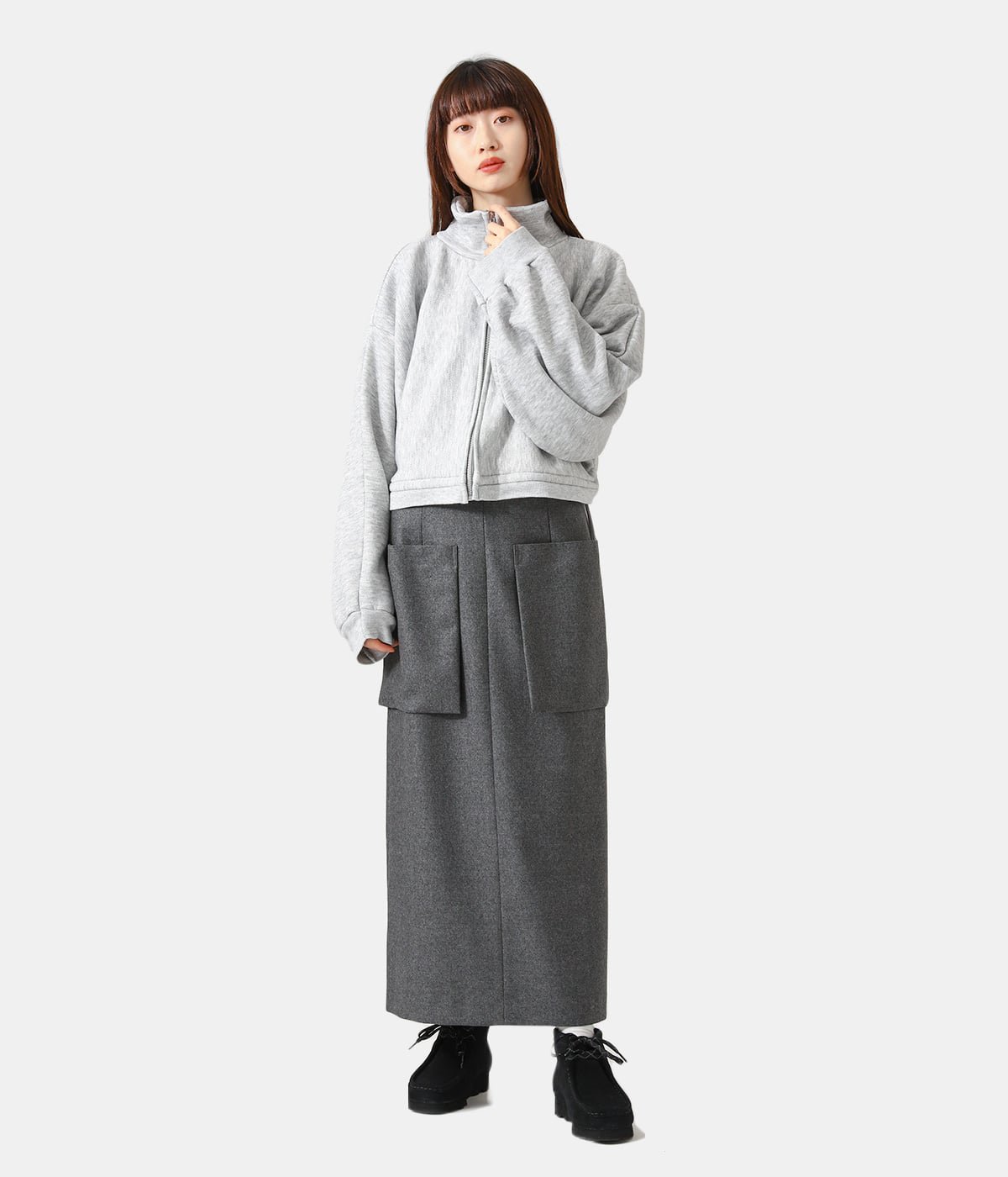 レディース】WOOL SAXONY STRAIGHT SKIRT | ATON(エイトン