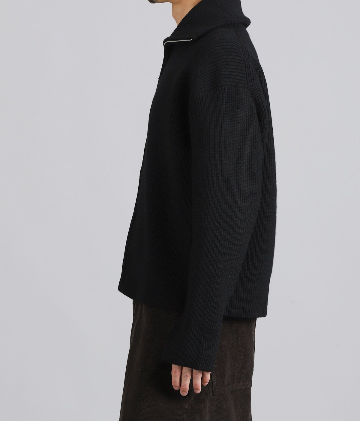 SANDOS RIB ZIP THOUGH JUMPER -MERINO WOOL RIB- | STUDIO NICHOLSON